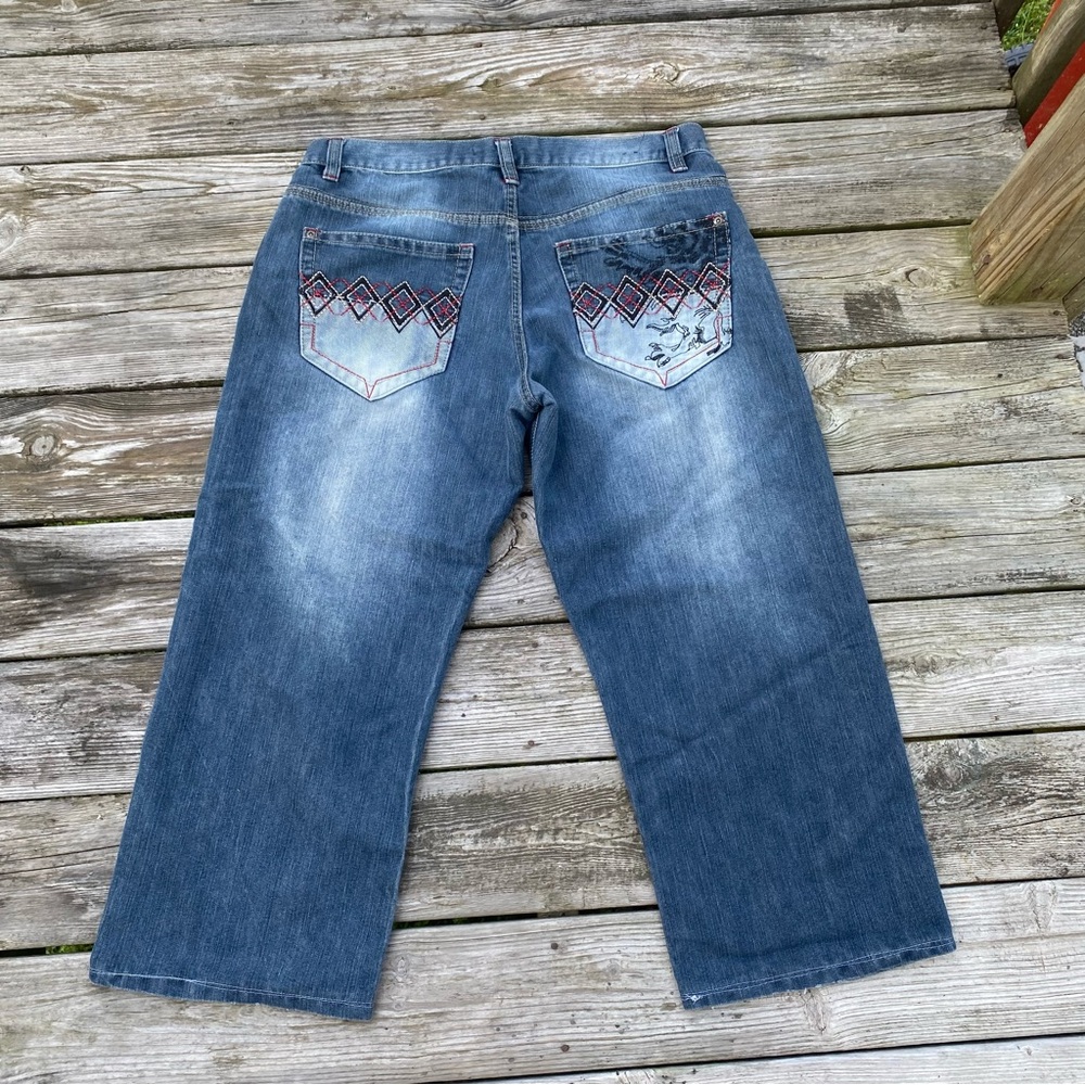 y2k Women’s Avirex Grunge Baggy Cyber Skater Jeans Size 34